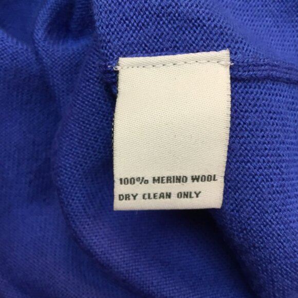 Donald Ross Mens Small V-Neck Sweater 100% Merino Wool Blue Embroidered Logo - Picture 8 of 8